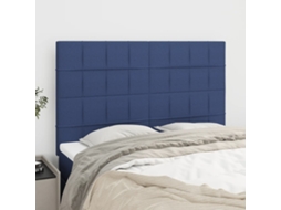 Cabecero de tela de 4 piezas 72x5x78/88 cm azul
