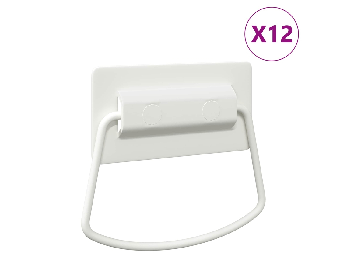 Conjunto 12 Maçaneta De Armário Vidaxl Branco Metal (85 X 45 Mm)