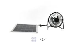 Ventilador Solar 6w 5v com Interface Usb Dupla Resfriamento Ecológico para Carro Pet Verão S/MARCA