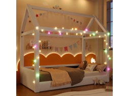 Cama Diurna Acolchoada (90x200 Cm) Com Fitas De Led, Na Cor Bege