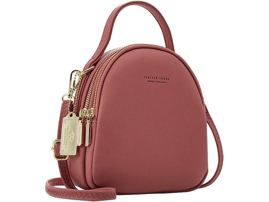 Mochila Pequena de Ombro Cor de Pêssego
