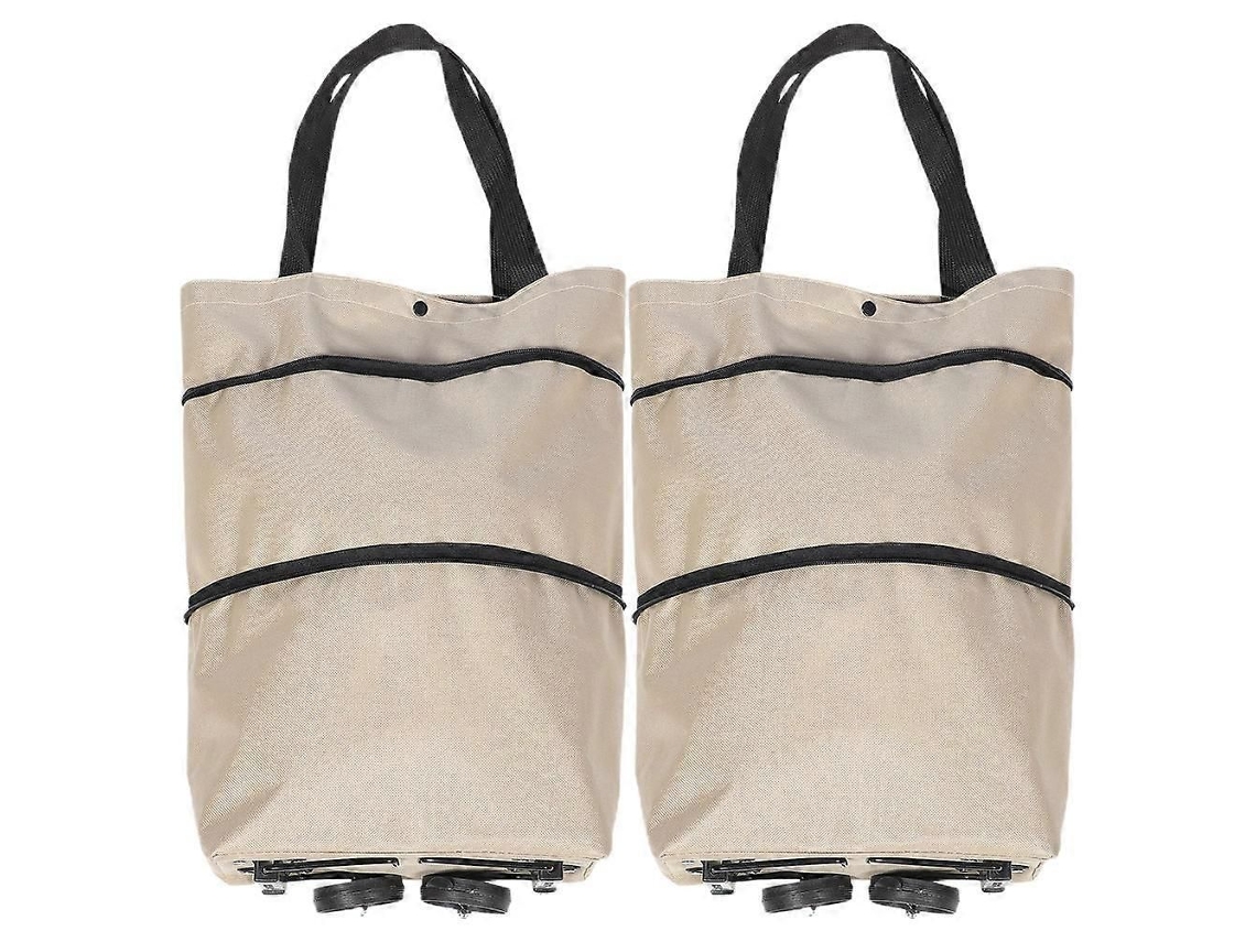 Sacola de Compras Dobrável com Rodas, Conjunto com 2 Unidades em Cores Sortidas. GOKOCO