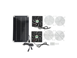 Ventilador Solar Portátil com Painel Solar para Casa de Pet, Dc 12v, Duplo Exaustor | S/MARCA