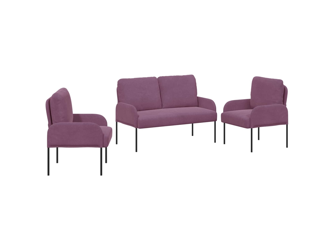 Maison Exclusive - Conjuntos De Sofás 3 Unid. Roxo Contraplacado