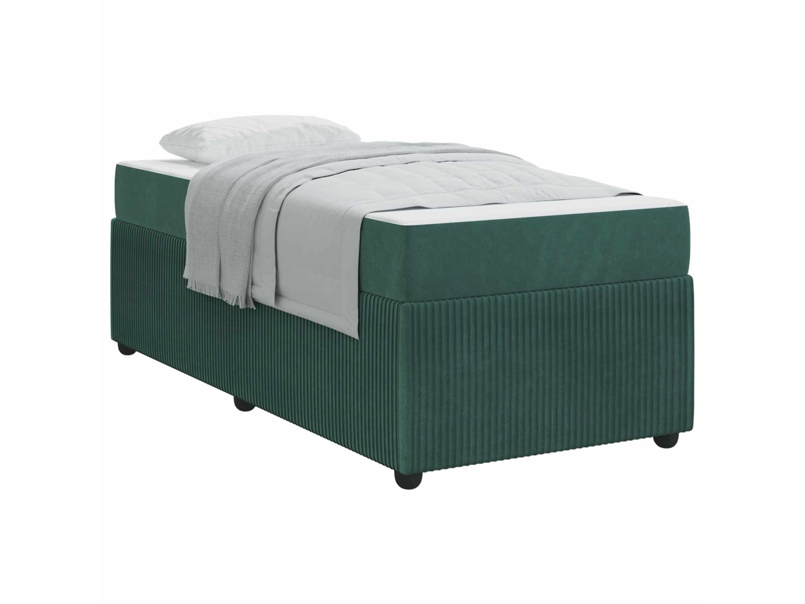 Estrutura da Cama com Colchão Verde Escuro Tecido MAISON EXCLUSIVE 90x190 cm