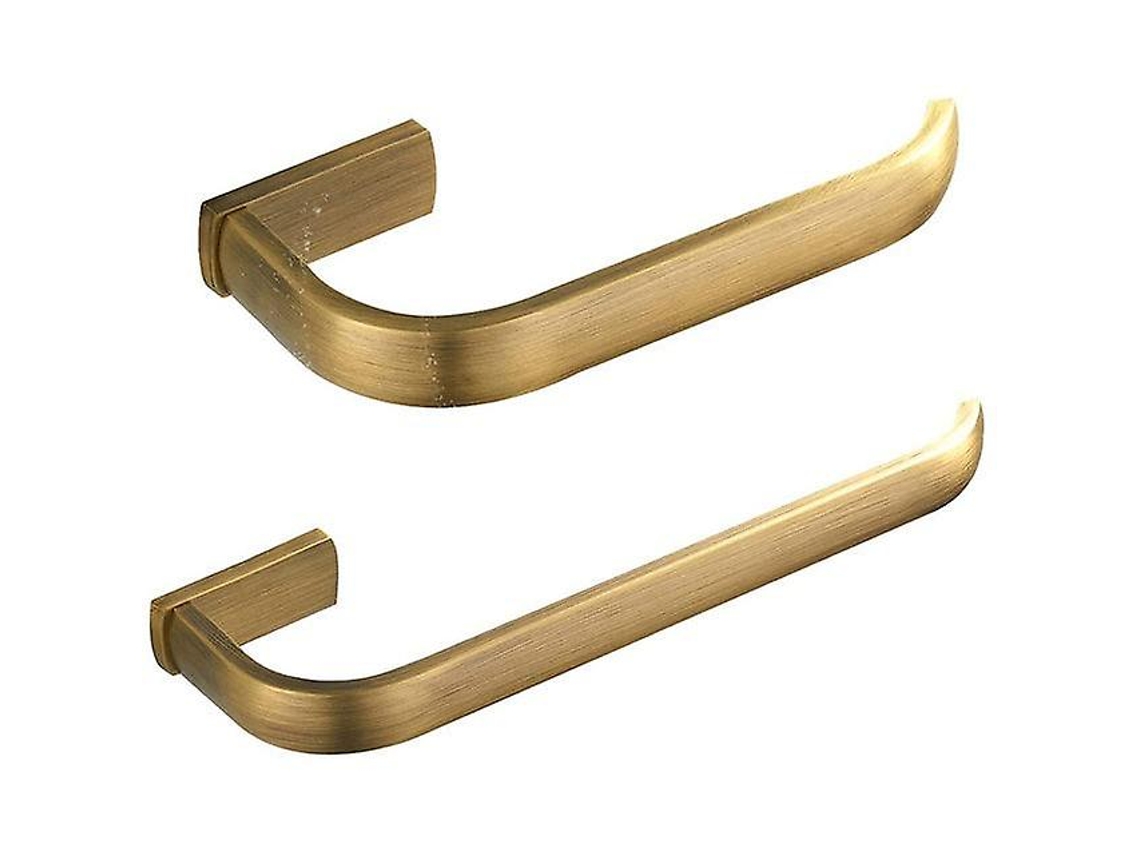 Conjunto De Acessórios Para Banheiro De 2 Peças Toalheiro E Suporte Para Papel Higiênico Em Latão Antigo Montado Na Parede, Bron Aquaforge