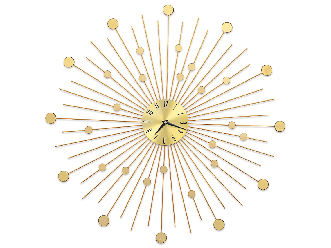 Relógio de parede VIDAXL Ouro Metal (70 cm)