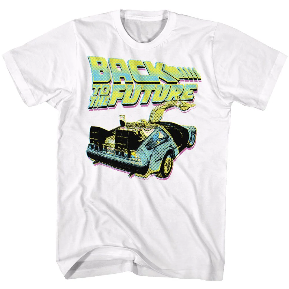 Unisex Adult T-shirt Rockinstone Back To The Future Movie Btf Neon White Sizexxxl