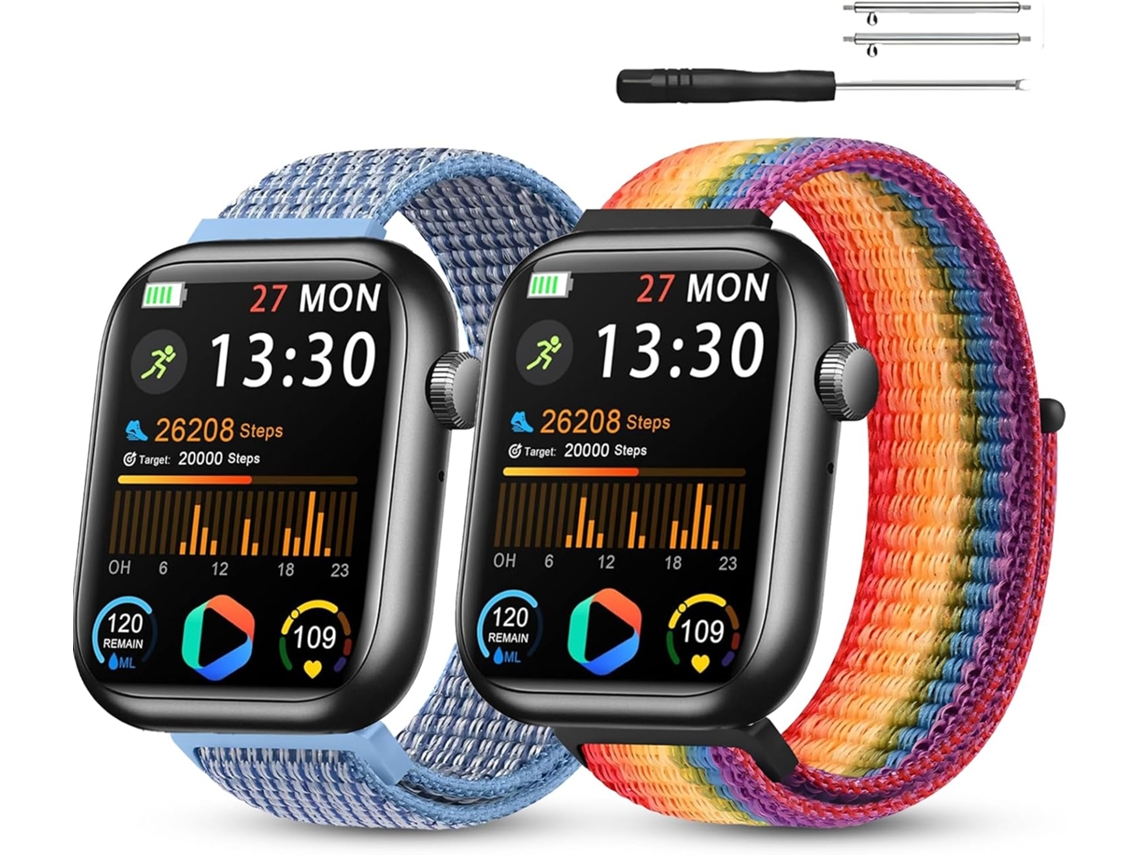 Conjunto De 2 Pulseiras Compatíveis Com O Smartwatch Rlqa. Feitas Em