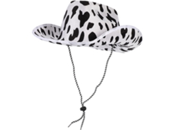 Chapéu De Cowboy Estilo Western Em Material Durável, Com Estampa De Vaca, Ideal Para Festivais E Eventos.