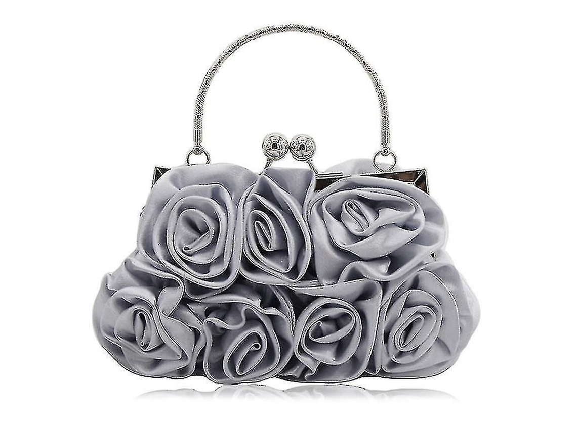 2026 bolsos de Noite para Mulher Bolsos Florais de Seda para Festa com Flores de Rosa Bordadas À Mão