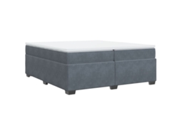 Cama com Molas e Colchão Veludo Cinzento Escuro MAISON EXCLUSIVE (200x200 cm)