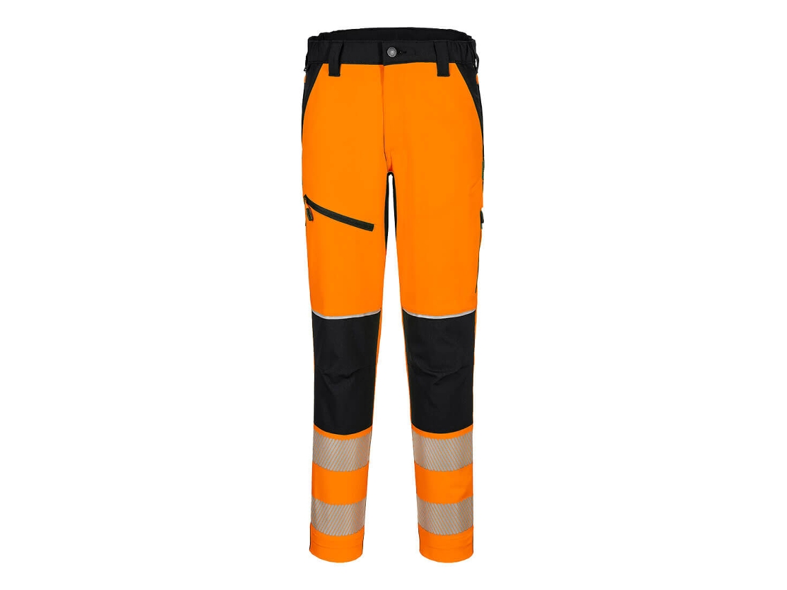 Calça Stretch Hi-vis Pw3: Segurança E Conforto Laranja E Preto / Xxxl