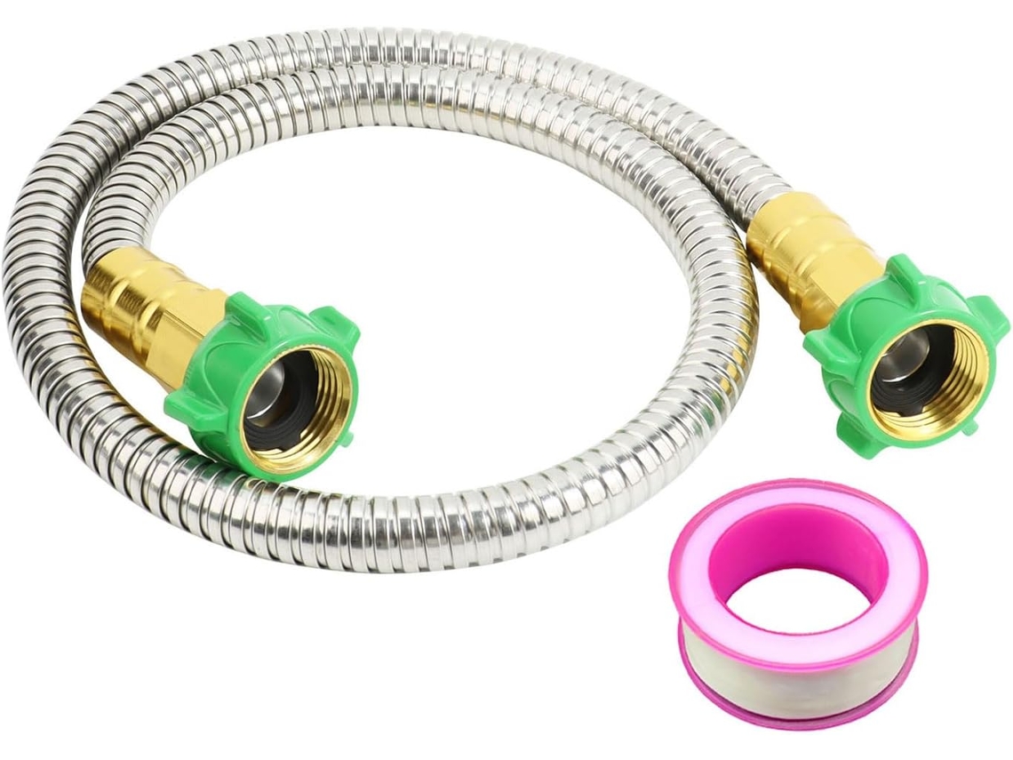 Mangueira De Jardim Em Aço Inoxidável Com Conector Fêmea-fêmea, À