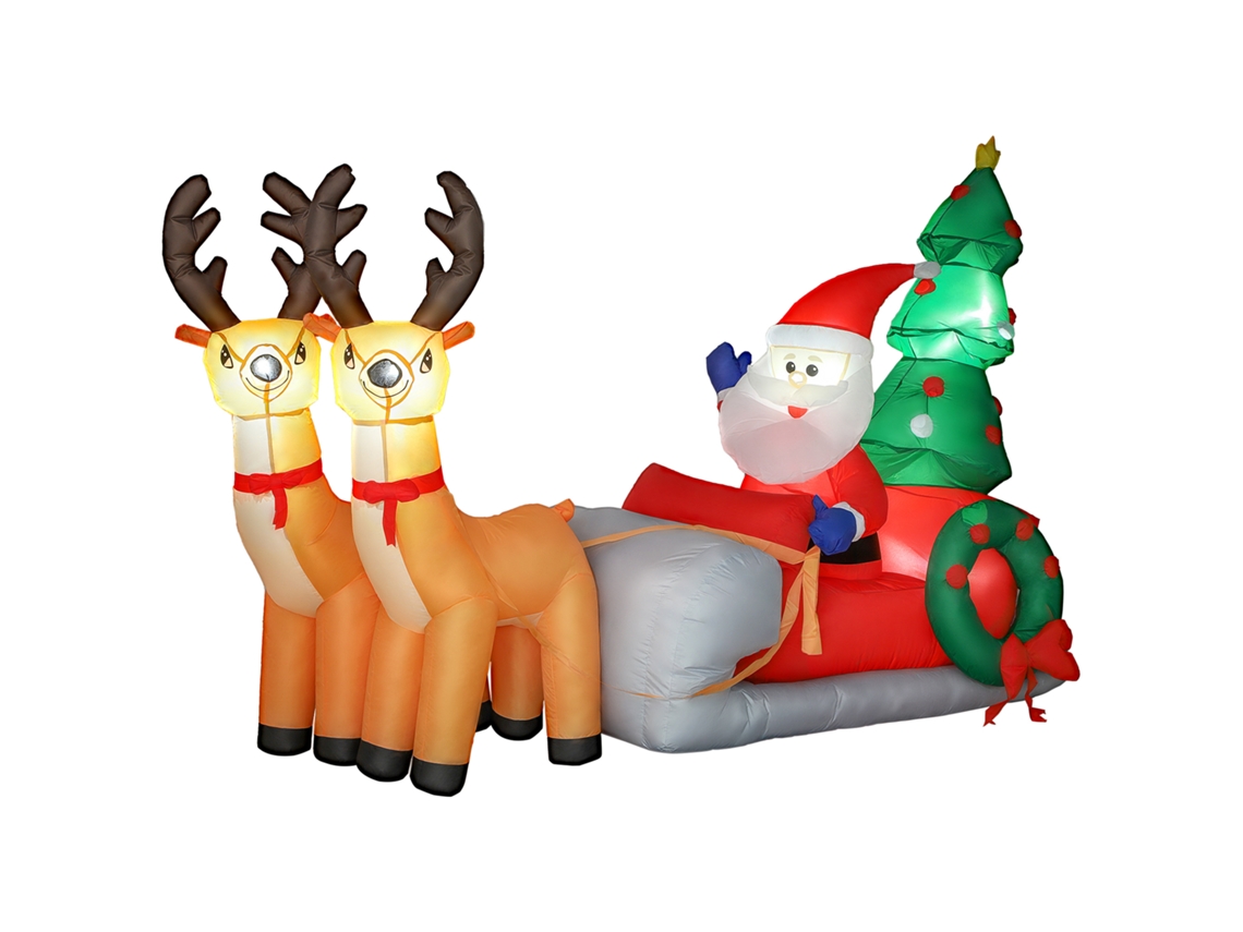 Decoração Insuflável de Natal Poliéster Cor Multicor 216x90x150 cm Outsunny