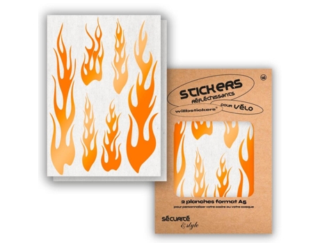 Autocolantes Refletores WILL B STICKERS  Tamanho A5 Chama