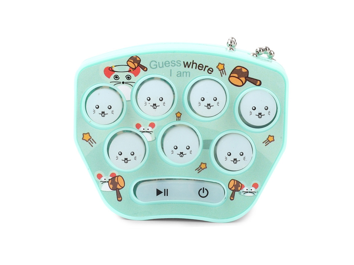Primerox brinquedo de Jogo de Memória Hamster Mini Chaveiro com Botão Eletrônico Ciano