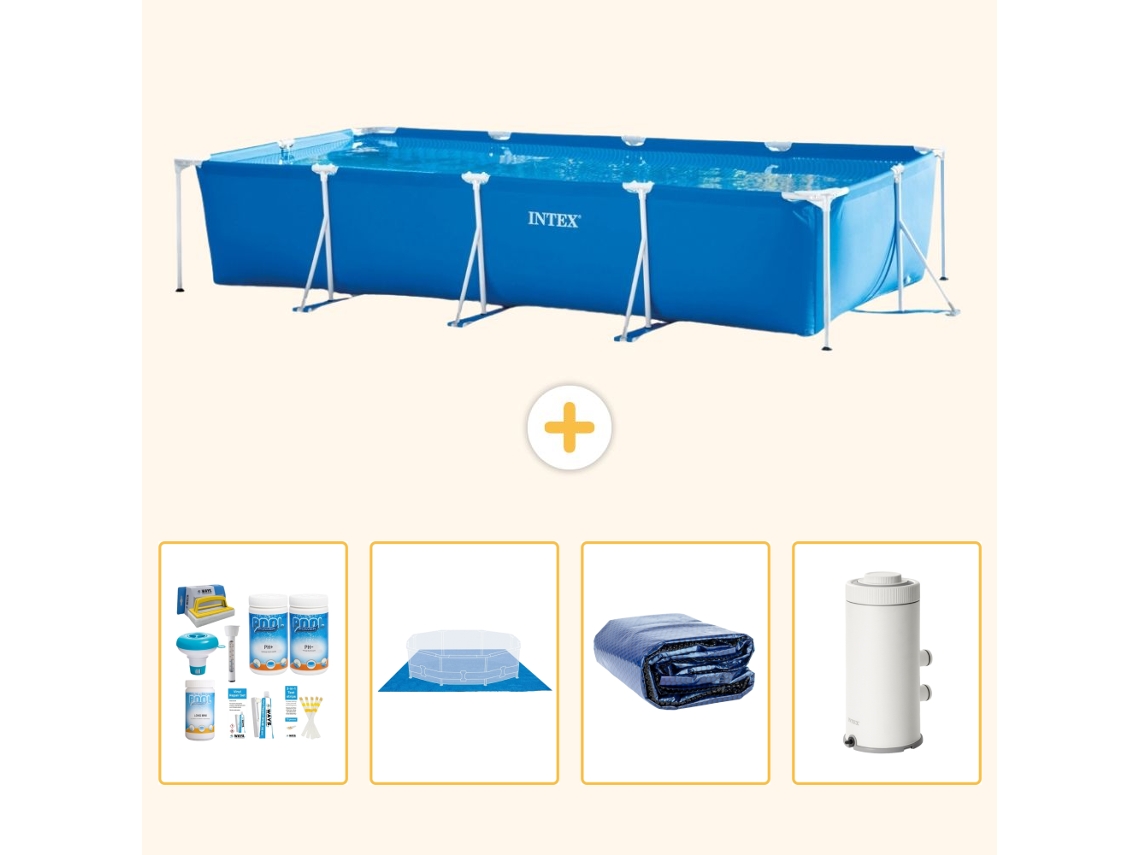 Intex Piscina Com Estrutura Retangular - 450x220x84 Cm - 5-peças S115