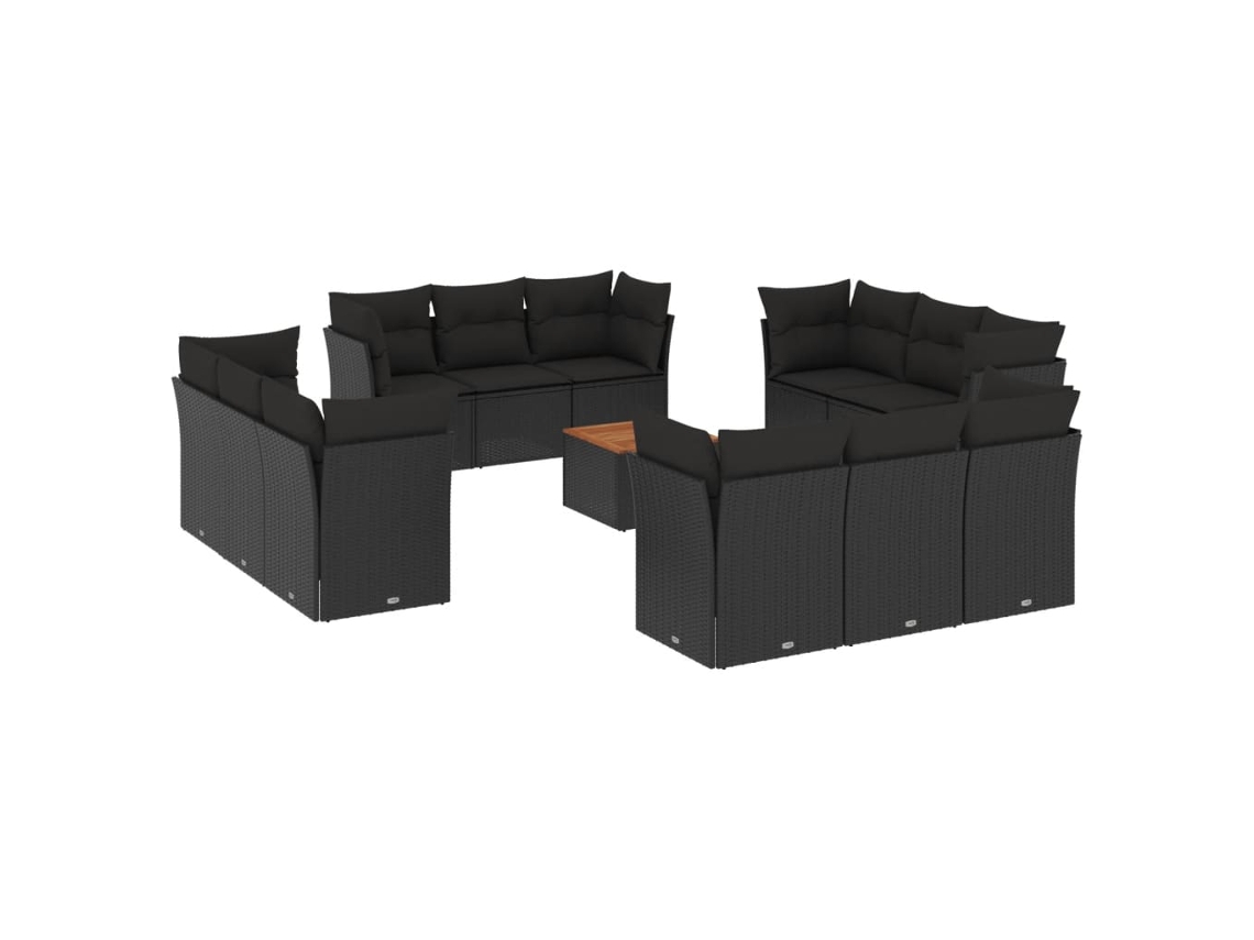 Garden Sofa Set, Garden Sofa Sets Vidaxl Preto Rattan / Vime (n/a)