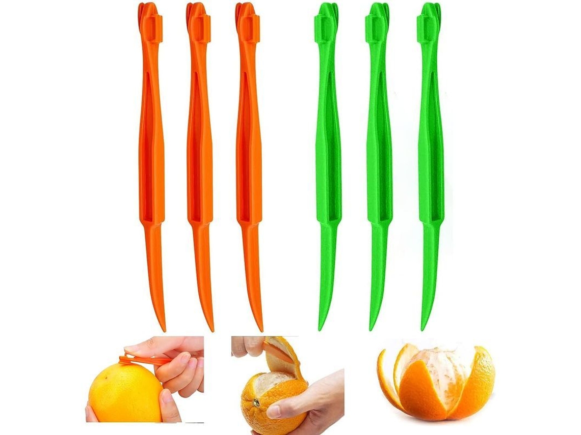 2026 pelador de Naranjas, 6 Piezas Herramienta de Pelar Citricos de Plastico para Naranja Limon Grapefruit Lima