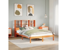 Vidaxl Cama com Estante Sem Colchão 150x200 Cm Pinho Maciço