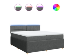 Box Spring Bed, Box Spring Beds Vidaxl Cinzeto Tecido (200 X 200 Cm)
