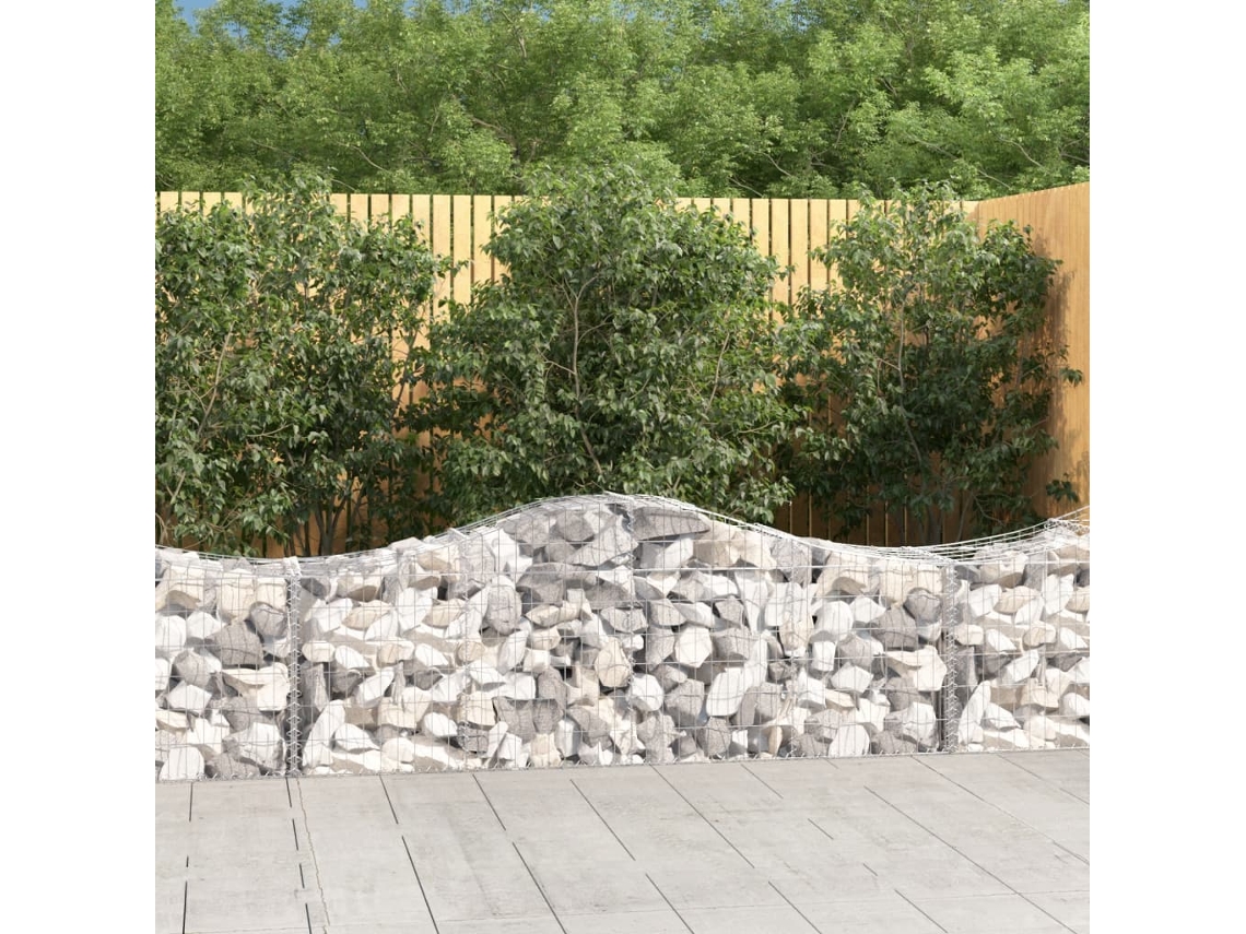 Vidaxl Cestos Gabião Arqueados 10pcs 200x50x60/80 Cm Ferro Galvanizado