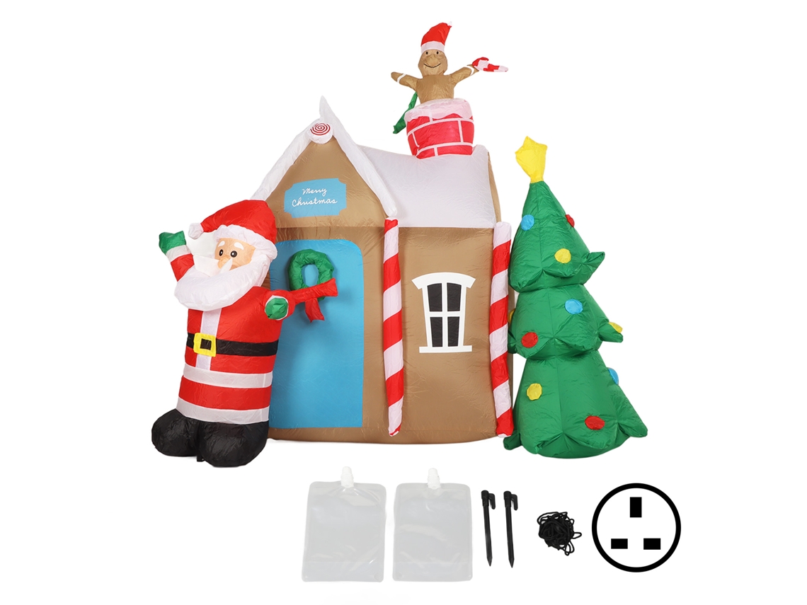 Árvore de Natal inflável com LED luminoso, decoração de jardim, modelo inflável