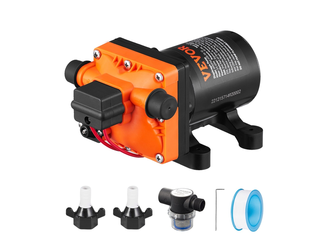 Bomba de Diafragma de Pressão de Água VEVOR 12V Bomba Autoescorvante 55 Psi 3 5 Gpm Barco Rv
