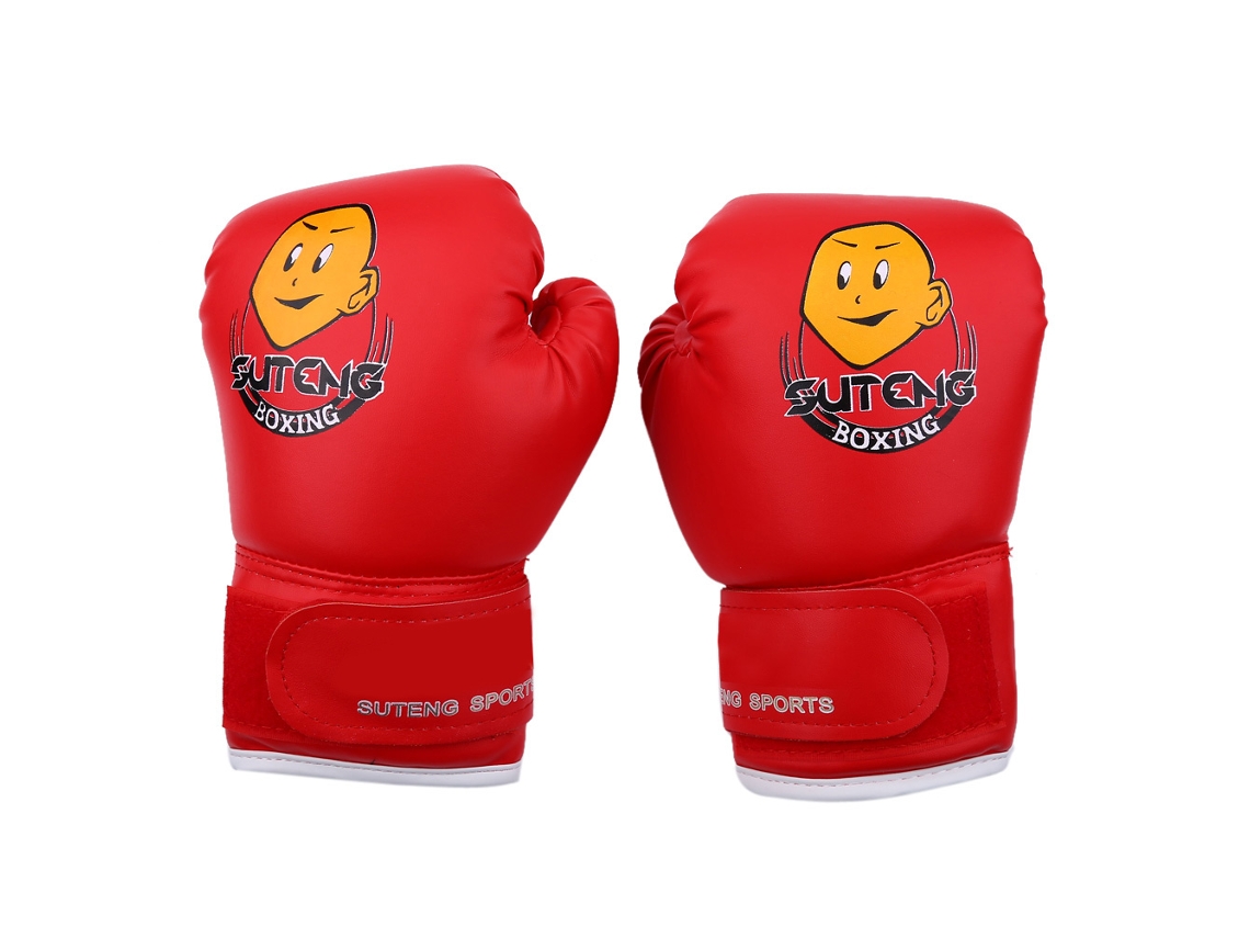 Luvas De Boxe Para Crianças Muay Thai Luta Treino Soco Kickboxing Grappling Saco De Areia Vermelho