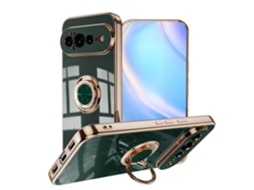 Capa Protetora Com Eletrodeposição Para Google Pixel 11 Pro Com Anel (verde-escuro)