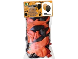50 Balões Pretos E Laranjas Halloween 30 Cm
