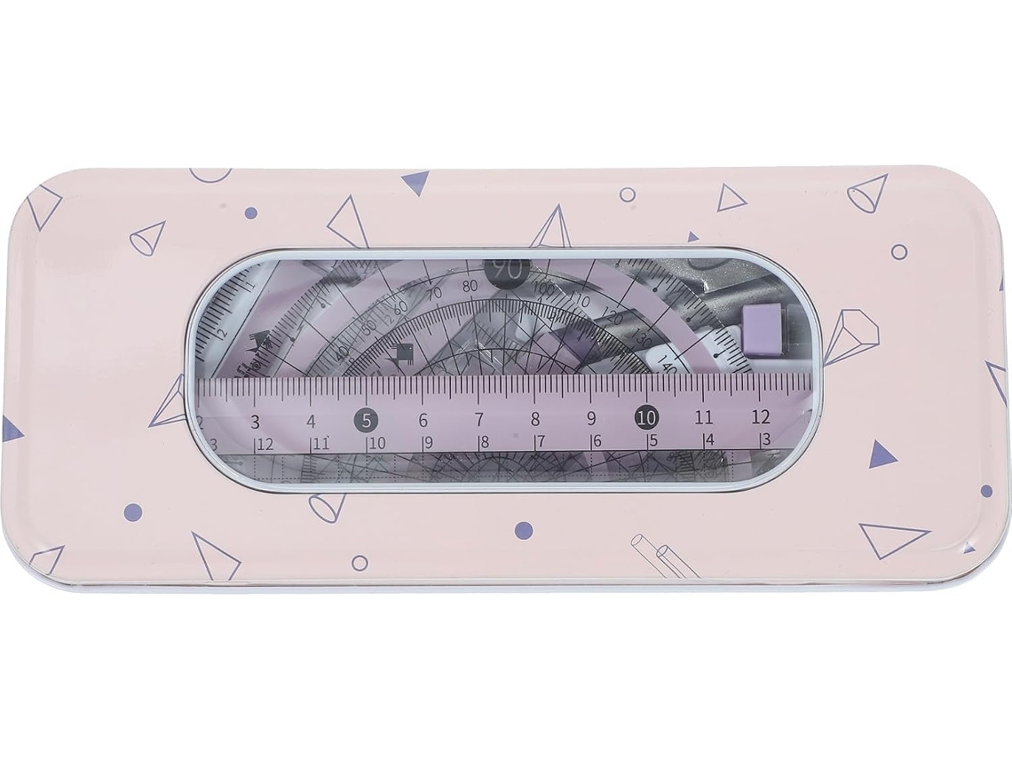 Kit de desenho escolar Mikikit com 7 peças, incluindo régua multifuncional e papel transferível transparente. Acessórios escolares.