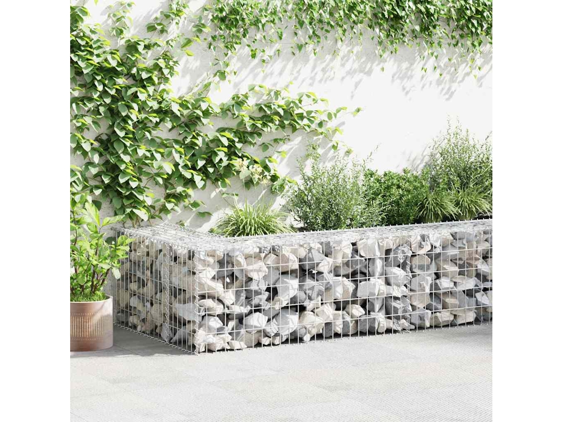 Vidaxl Muro Gabião Com Tampas Aço Galvanizado 300x30x50 Cm