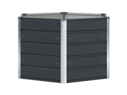 Conjunto 1 Jardineira De Aço Vidaxl Antracite Aço (129 X 129 X 75 Cm)