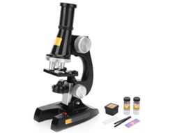 Mali microscópio Biológico Led Laboratório Kit Educacional Brinquedo Escola Casa Preto 8 Anos+