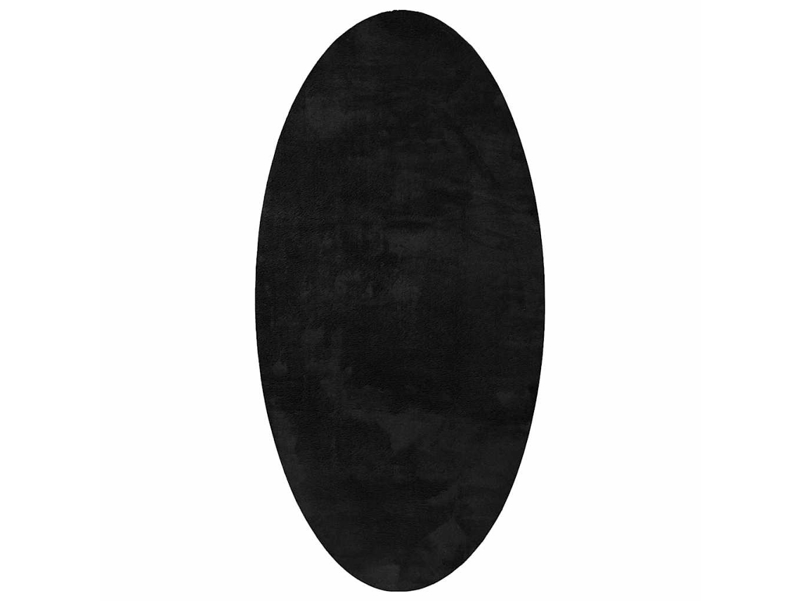 Conjunto 1 Tapete De Poliéster Vidaxl Preto Poliéster (100 X 200 Cm)