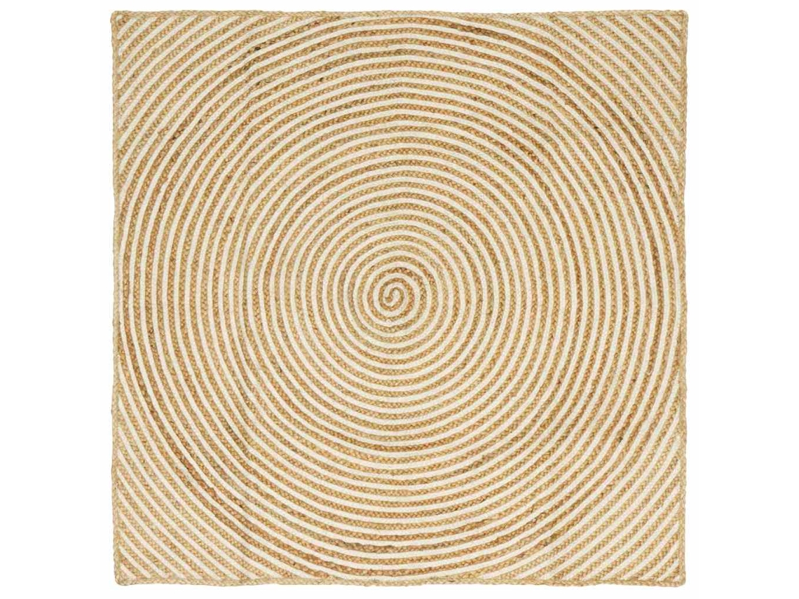 Conjunto 1 Tapetes De Área Vidaxl Branco Juta (160 X 160 Cm)