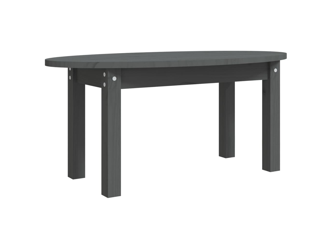 Mesa de Centro MAISON EXCLUSIVE em Madeira de Pinho Maciça Cinzento (80x40x35 cm)