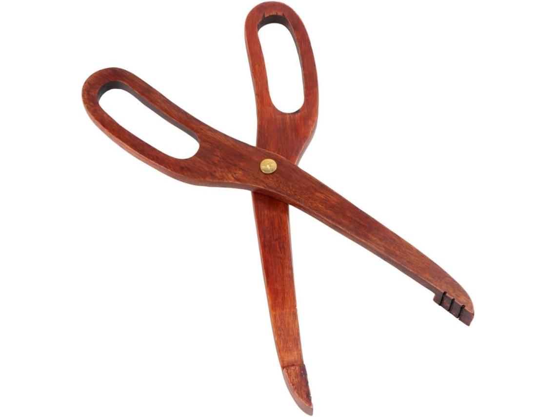 Pinça De Servir Criativa Madeira Valiclud, Tipo Tesoura, Antiderrapante, Fácil De Controlar, Para Torradas, Churrasco E
