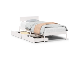 Cama Sem Colchão 75x190 cm Madeira de Pinho Maciça Branco MAISON EXCLUSIVE