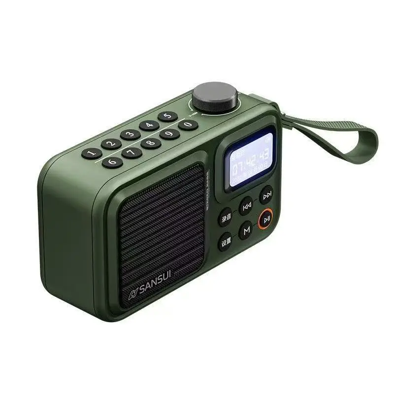 Caixa de Som Bluetooth com Rádio, Cartão de Memória, Luzes Led MDUG (verde Militar)