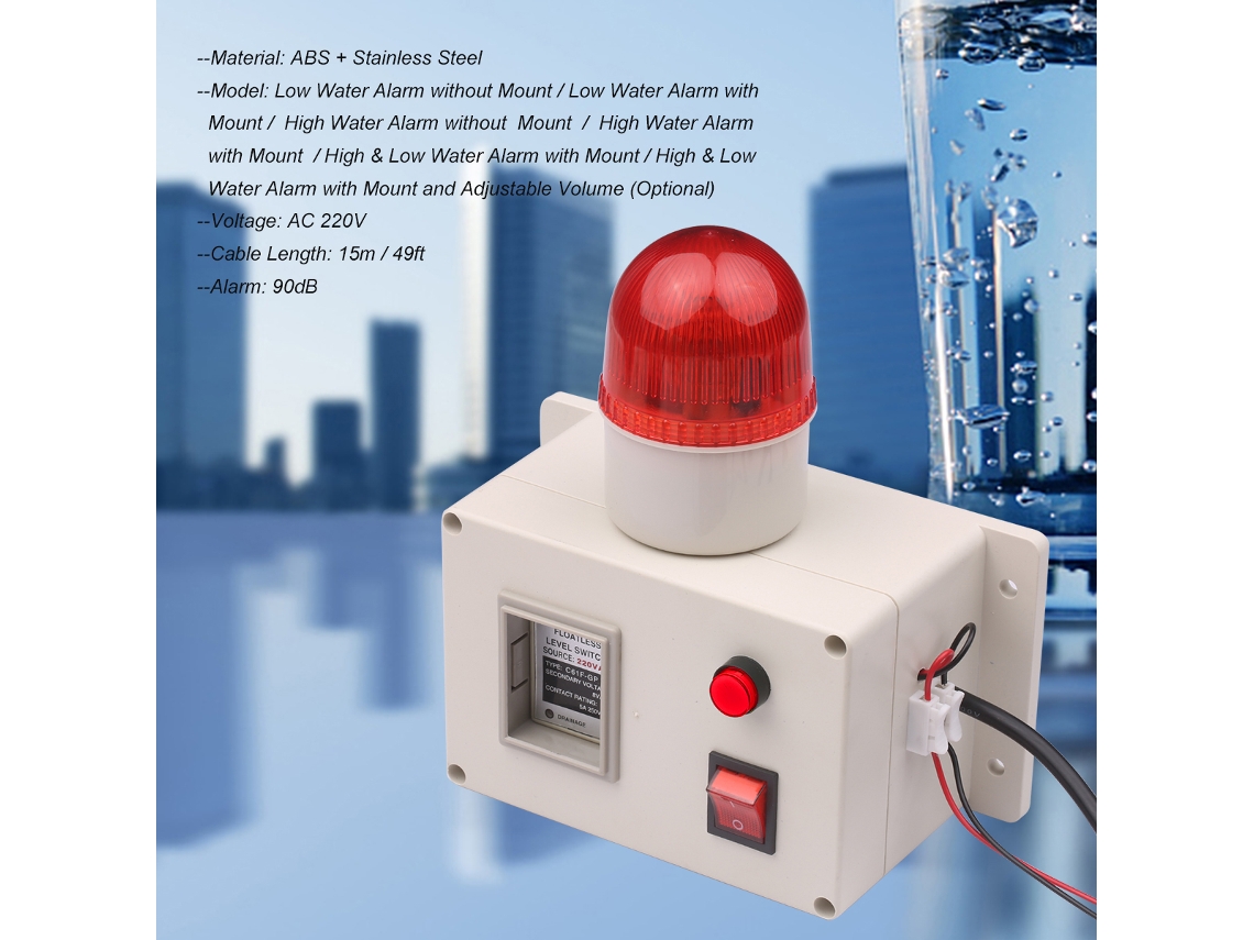 Sensor De Nível De Água Com Alarme E Interruptor Silencioso