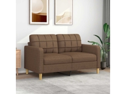 Vidaxl Sofá De 2 Lugares Tecido 140 Cm Castanho