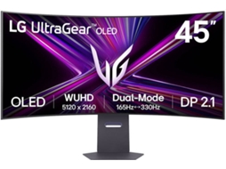 Monitor Gaming LG UltraGear 45GX950A-B.AEU (45'' - OLED - 0.03 ms - 165 Hz - Curvo - Preto)