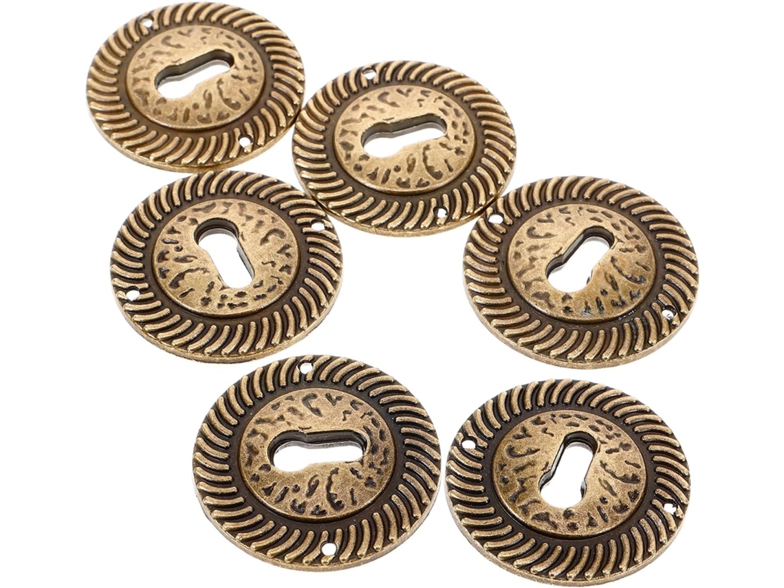 Placas De Cobertura Para Fechadura Móveis Redondas Em Liga Zinco Kichvoe, Fáceis De Usar, Conjunto De 6 Peças, Estilo