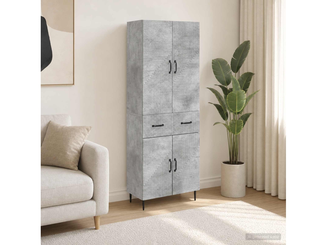 Vidaxl Conjunto De Gabinete 2 Pcs Cinzento Cimento 66 X 34,5 X 89,5 Cm
