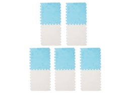 Mali 10pcs Tapete de Piso de Espuma Plush Ladrilhos Interlockáveis Cortáveis para Sala Quarto Azul Mar+branco