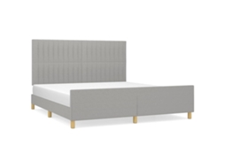 Estrutura de Cama 180x200 Cm Tecido Cinzento claro MAISON EXCLUSIVE