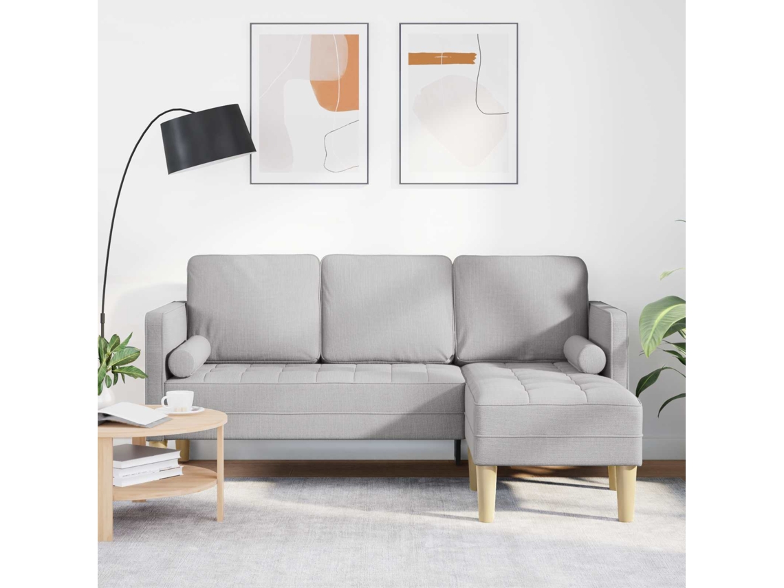 Vidaxl Conjunto De Sofás Cinza Nuvem 173 X 131 X 67 Cm Poliéster